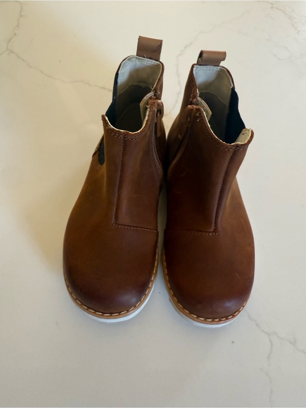 Clarks - Toddler Brown Leather Chelsea Boots - Classic Slip-On Style